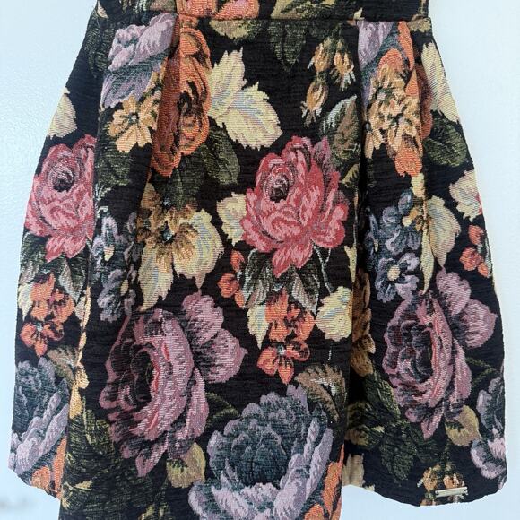 Rinascimento Floral Tapestry Fit And Flare Mini Dress Made In Italy S Holiday - Picture 2 of 11